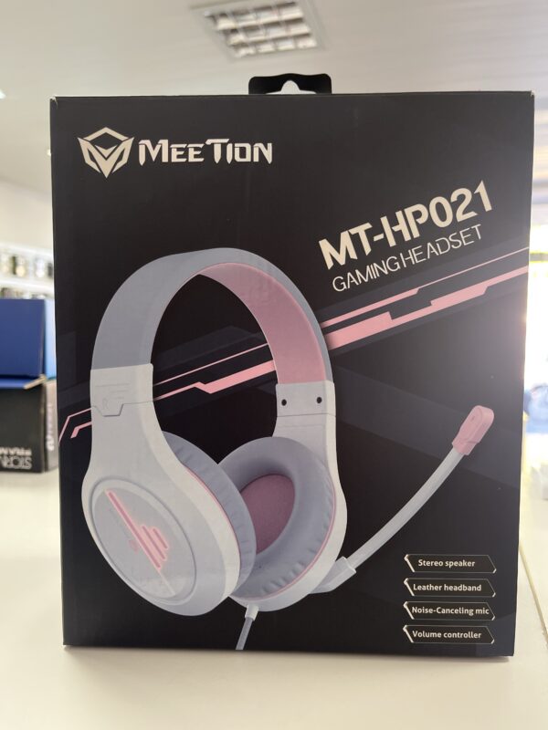 AURICULAR GAMER BLANCO/ROSA CON MICRÓFONO MT-HP021