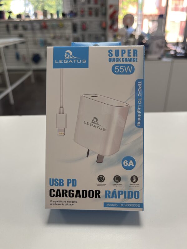 CARGADOR 220 TIPO C A IPHONE 55w 6A LEGATUS